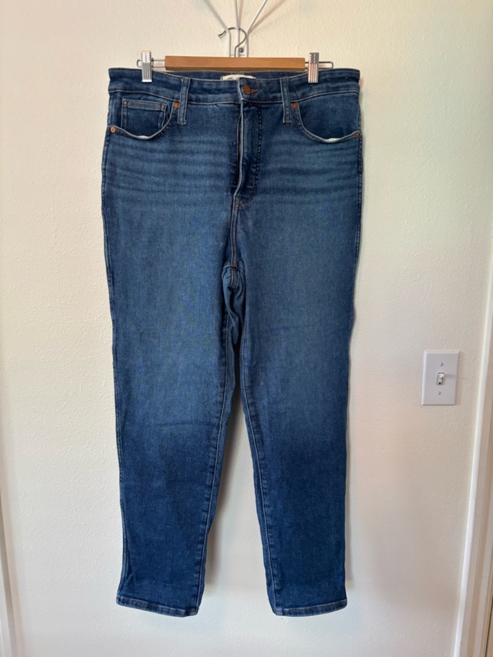 Madewell Women’s Dark Blue high-Rise curvy stovepipe Jeans